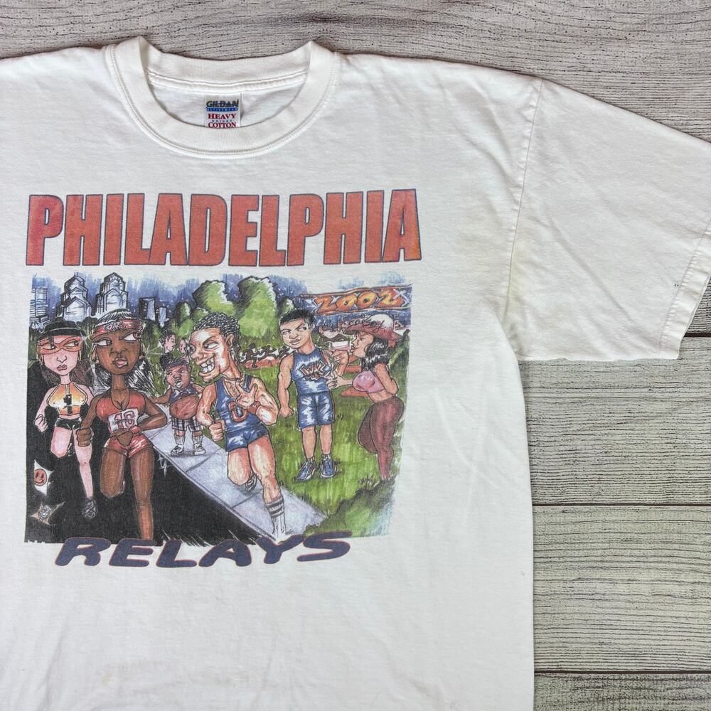 Vintage 2002 Philadelphia Relays Urban Art Marathon T-shirt